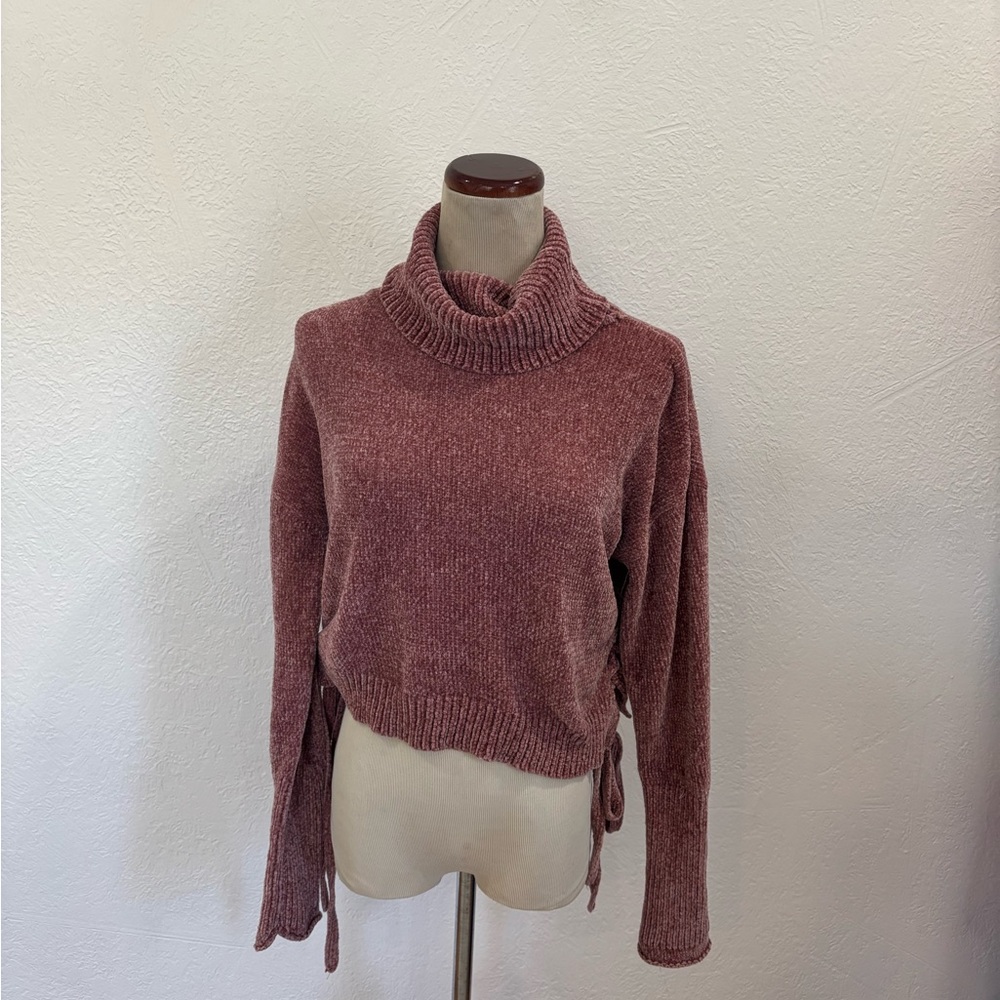 Blush & Bloom Pink Crop Velour Sweater - Picture 7 of 7
